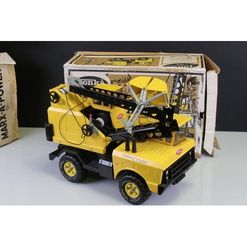 272 - Boxed Marx A Power Giant Bulldozer dual motor drive model, a boxed Tonka Mighty Tonka Mobile Crane N... 