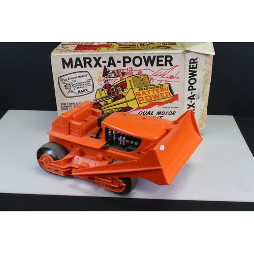 272 - Boxed Marx A Power Giant Bulldozer dual motor drive model, a boxed Tonka Mighty Tonka Mobile Crane N... 