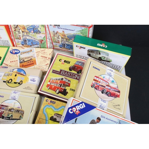 482 - Around 19 boxed Corgi diecast models to include Commercials, Fire Service, Island Transport, etc