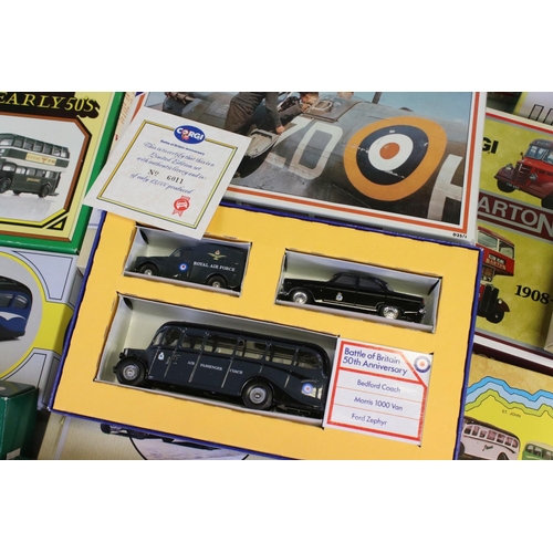 482 - Around 19 boxed Corgi diecast models to include Commercials, Fire Service, Island Transport, etc