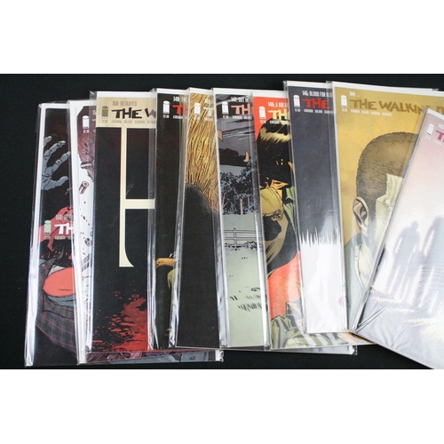 129 - Comics - Around 170 Image The Walking Dead comics, all bagged and boarded, various covers include is... 