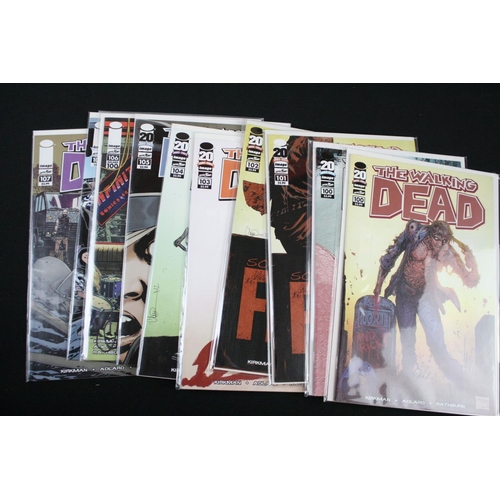 129 - Comics - Around 170 Image The Walking Dead comics, all bagged and boarded, various covers include is... 