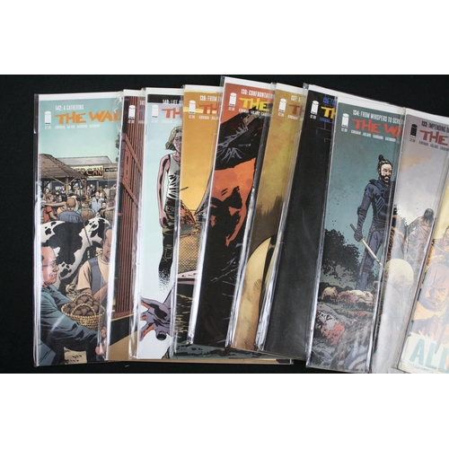 129 - Comics - Around 170 Image The Walking Dead comics, all bagged and boarded, various covers include is... 