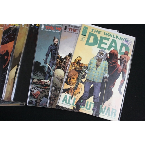 129 - Comics - Around 170 Image The Walking Dead comics, all bagged and boarded, various covers include is... 