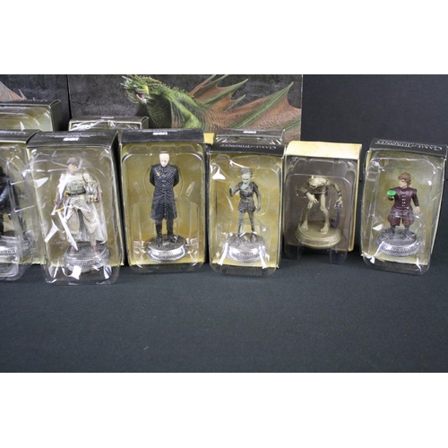 137 - 18 Boxed Eaglemoss The Official Game of Thrones metal models to include Rhaegal, Viserion, Drogon, J... 