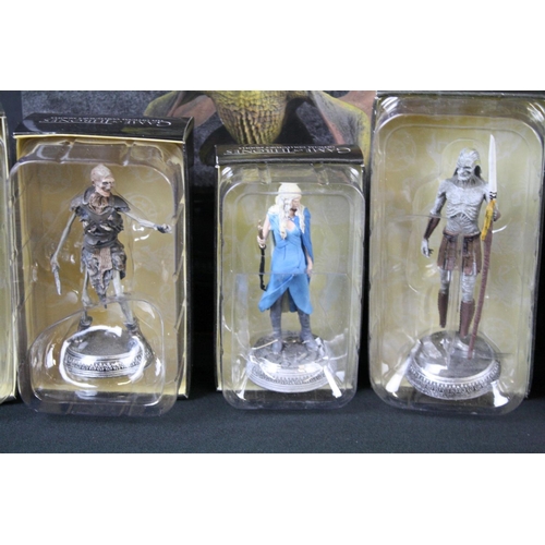 137 - 18 Boxed Eaglemoss The Official Game of Thrones metal models to include Rhaegal, Viserion, Drogon, J... 