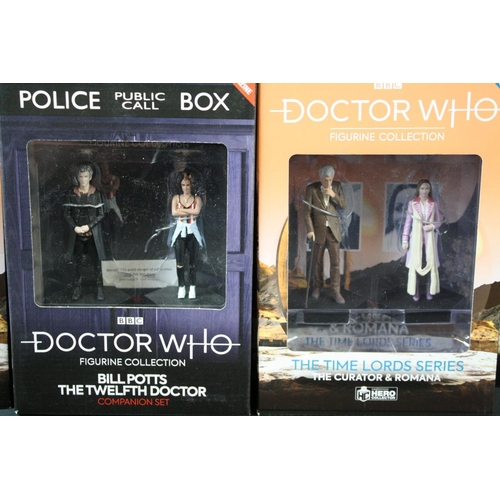 138 - 13 Boxed Eaglemoss BBC Doctor Who metal figures & sets to include Drama Set The Eighth Doctor & Liv ... 