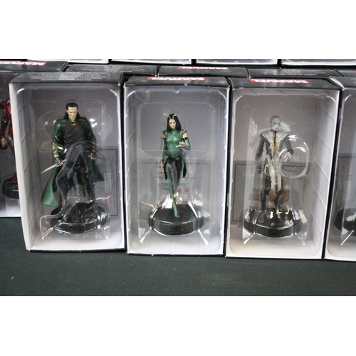 141 - 29 Boxed Marvel Eaglemoss metal figures to include Loki, Groot, Iron Man, Captain America, Nick Fury... 