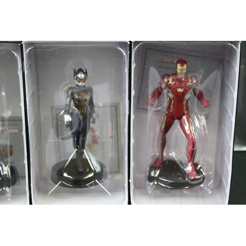 141 - 29 Boxed Marvel Eaglemoss metal figures to include Loki, Groot, Iron Man, Captain America, Nick Fury... 