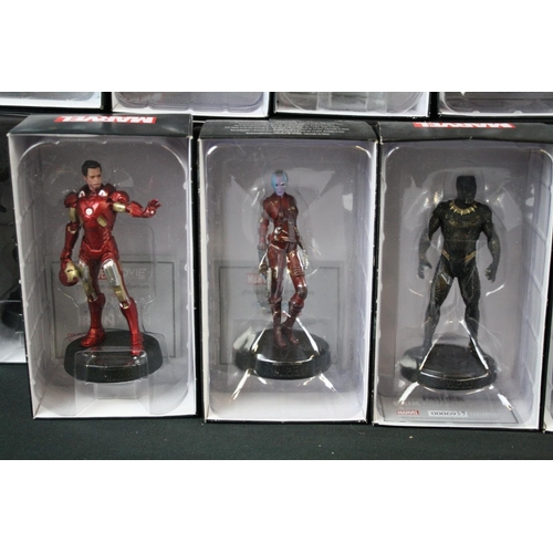 141 - 29 Boxed Marvel Eaglemoss metal figures to include Loki, Groot, Iron Man, Captain America, Nick Fury... 