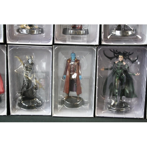 141 - 29 Boxed Marvel Eaglemoss metal figures to include Loki, Groot, Iron Man, Captain America, Nick Fury... 