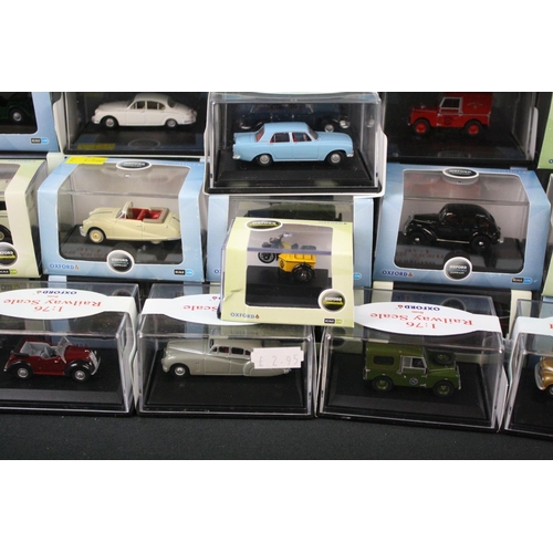 381 - Around 50 cased 1:76 Oxford Diecast models to include  Commercials, Automobile etc (vg)