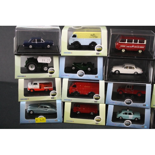 381 - Around 50 cased 1:76 Oxford Diecast models to include  Commercials, Automobile etc (vg)