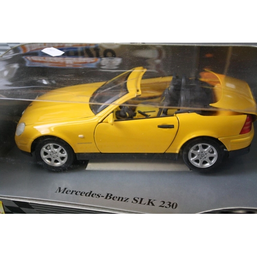 385 - Seven boxed 1:18 diecast models to include 4 x Maisto (BMW Z8, Dodge Concept Vehicle, Audi TT Roadst... 