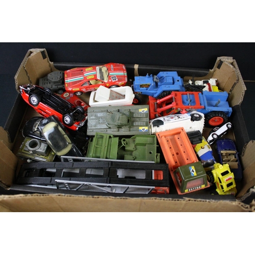 398 - Quantity of play worn diecast, tin plate and plastic models to include Matchbox, Dinky, Triang etc (... 