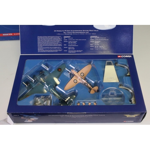 451 - Two boxed Corgi Aviation Archive 1:72 diecast models to include AA99170 RAF 4 Piece Set No.1 Squadro... 