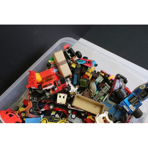 454 - Quantity of play worn diecast & plastic models to include Corgi, Burago, Dinky etc, condition varies