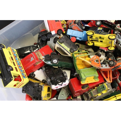 454 - Quantity of play worn diecast & plastic models to include Corgi, Burago, Dinky etc, condition varies