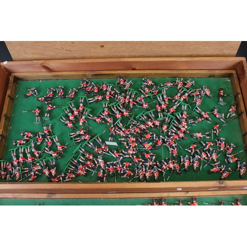 318 - Collection of approximately 220 Trophy Black Watch Metal Soldiers, painted to show Grenadier, Light ... 