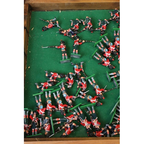 318 - Collection of approximately 220 Trophy Black Watch Metal Soldiers, painted to show Grenadier, Light ... 