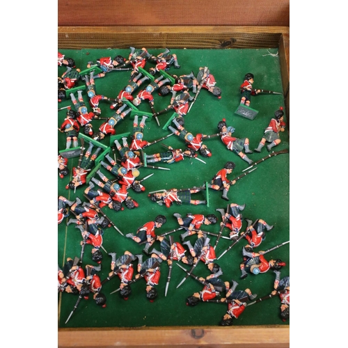 318 - Collection of approximately 220 Trophy Black Watch Metal Soldiers, painted to show Grenadier, Light ... 