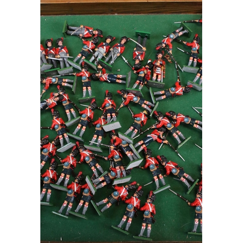 318 - Collection of approximately 220 Trophy Black Watch Metal Soldiers, painted to show Grenadier, Light ... 