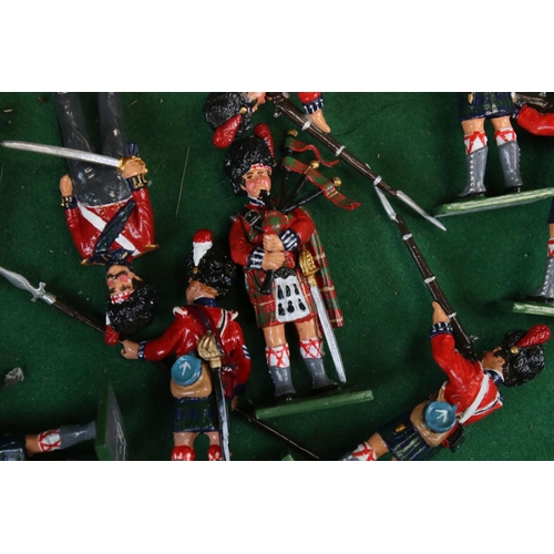 318 - Collection of approximately 220 Trophy Black Watch Metal Soldiers, painted to show Grenadier, Light ... 