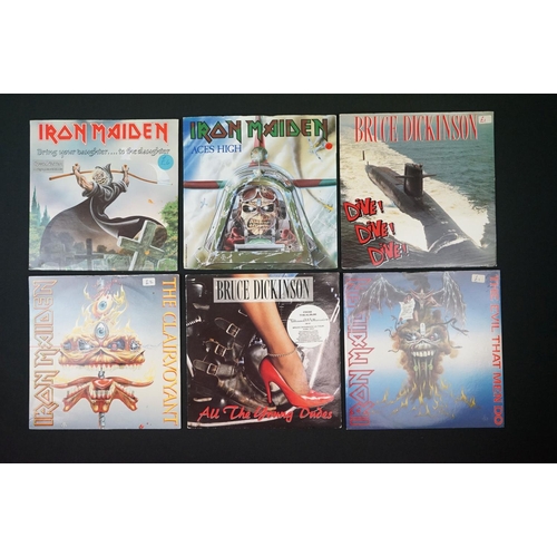 107 - Vinyl - Iron Maiden - 10 UK original singles including limited edition picture disc, coloured vinyl ... 