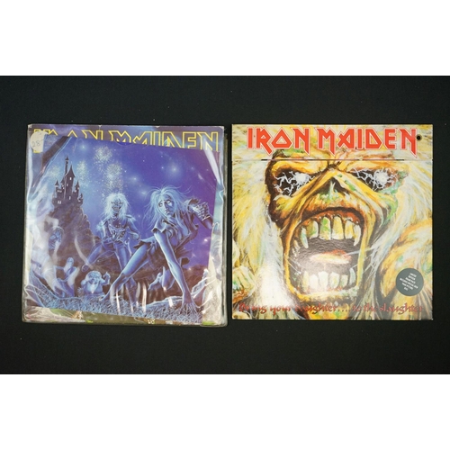 107 - Vinyl - Iron Maiden - 10 UK original singles including limited edition picture disc, coloured vinyl ... 