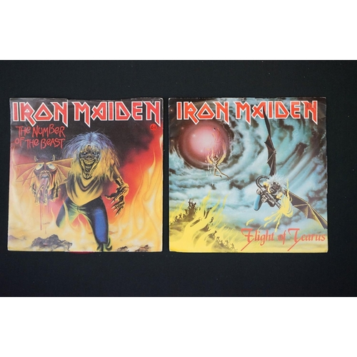 107 - Vinyl - Iron Maiden - 10 UK original singles including limited edition picture disc, coloured vinyl ... 