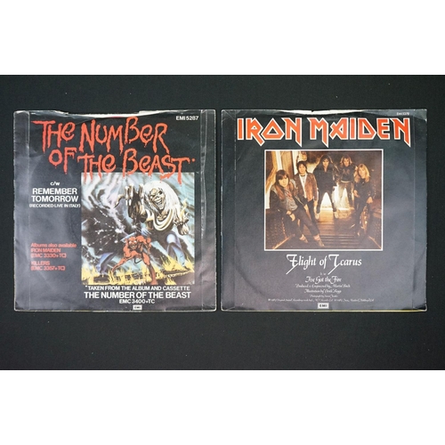 107 - Vinyl - Iron Maiden - 10 UK original singles including limited edition picture disc, coloured vinyl ... 