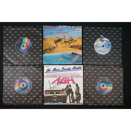 148 - Vinyl Autographs - 15 Wishbone Ash singles including some fully signed.  From the estate of the late... 