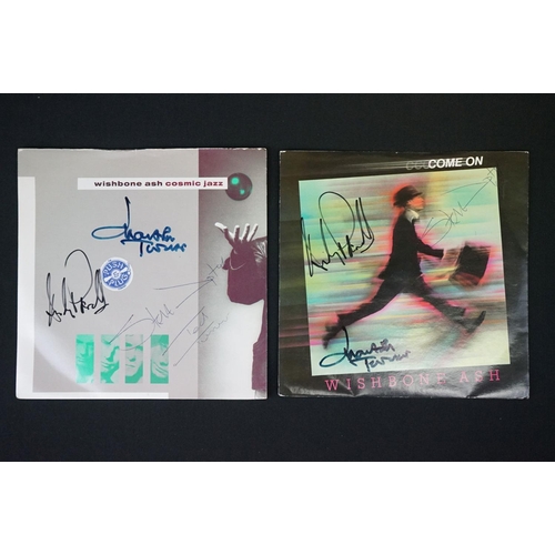 148 - Vinyl Autographs - 15 Wishbone Ash singles including some fully signed.  From the estate of the late... 