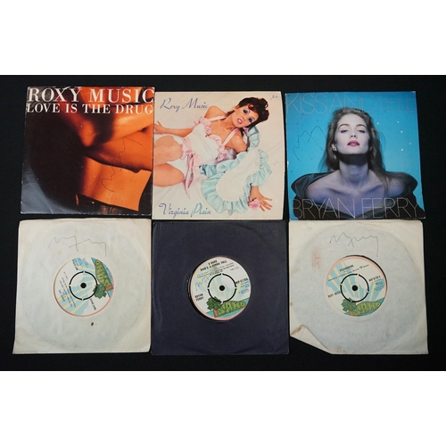 190 - Vinyl & Autographs - Roxy Music & Bryan Ferry singles including foreign pressings, and promos, almos... 