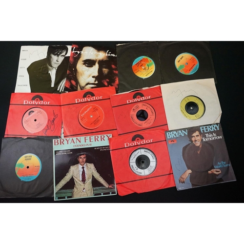 190 - Vinyl & Autographs - Roxy Music & Bryan Ferry singles including foreign pressings, and promos, almos... 