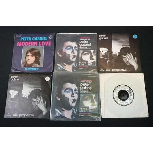 198 - Vinyl - 24 Peter Gabriel singles including rarities, Foreign Pressings and Promos. Condition general... 