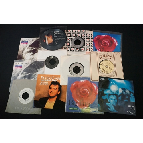 198 - Vinyl - 24 Peter Gabriel singles including rarities, Foreign Pressings and Promos. Condition general... 