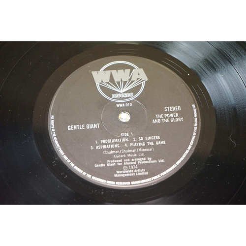 206 - Vinyl - 7 Gentle Giant LP's to include In A Classic House (WWA 002) Sleeve Vg, inner sleeve Vg+, Vin... 