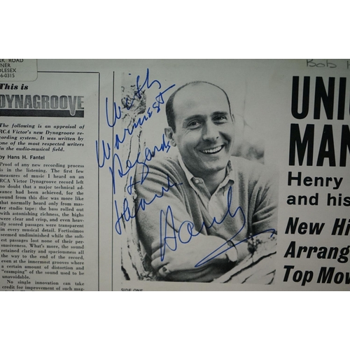 12 - Vinyl & Autograph - Henry Mancini - 2 LP’s one signed and dedicated on back by Henry Mancini.  Uniqu... 