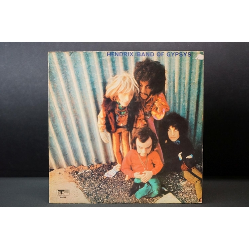 282 - Vinyl - Jimi Hendrix Band Of Gypsys on Track 2406 042 'puppet' sleeve.  Name inside sleeve, and stic... 