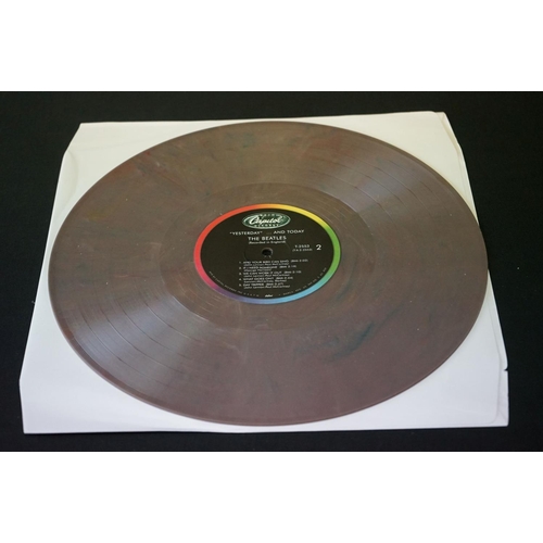 294 - Vinyl - The Beatles Yesterday And Today Butcher cover brown marble vinyl.  Ex