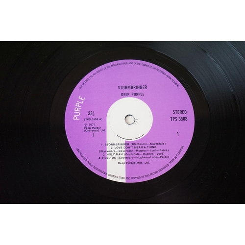 295 - Vinyl - 4 Deep Purple LP's to include In Rock (SHVL 777) later EMI on label pressing, 2 John Menzies... 