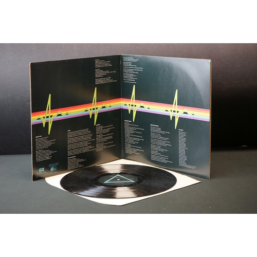 51 - Vinyl - Pink Floyd two copies of Dark Side Of The Moon (SHVL 804).  Both have stickered sleeves, one... 