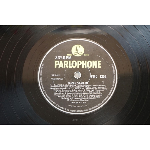 68 - Vinyl - 6 The Beatles LP's to include Please Please Me (PMC 1202) fifth pressing, sleeve poor vinyl ... 