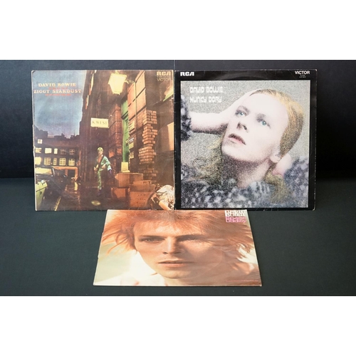 389 - Vinyl - 3 David Bowie LP's to include The Rise & Fall Of Ziggy Stardust (SF 8287) name to label and ... 