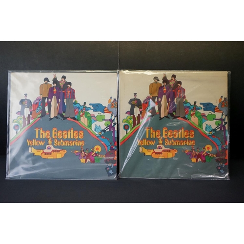 394 - Vinyl - The Beatles Yellow Submarine x 2 mono and stereo versions (PMC 7070 and PCS 7070).  Mono mat... 