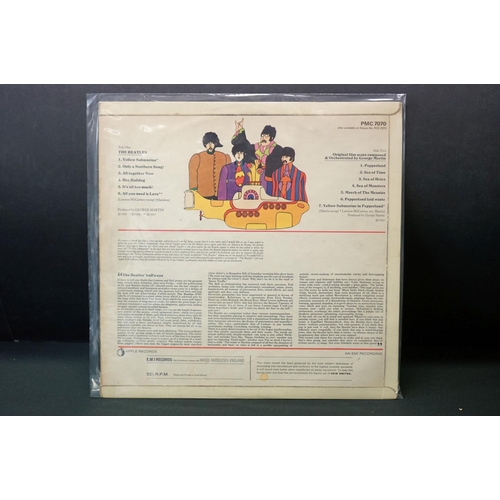 394 - Vinyl - The Beatles Yellow Submarine x 2 mono and stereo versions (PMC 7070 and PCS 7070).  Mono mat... 