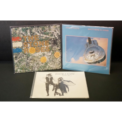 400 - Vinyl - Three LP's to include Dire Straits Brothers In Arms (3752907), Stone Roses (88843041991) 201... 