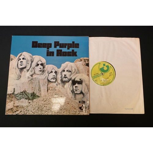 409 - Vinyl - 3 Deep Purple LP's to include In Rock (SHVL 777) Stereo, no EMI to label, and two copies of ... 