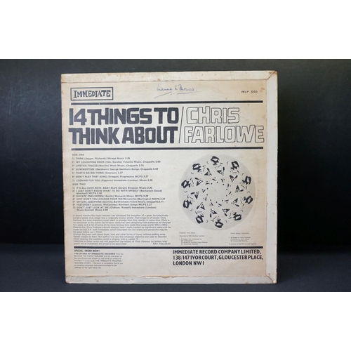 436 - Vinyl - Chris Farlowe 14 Things To Think About (IMLP 005) mono, taped name to side 1 label, and name... 